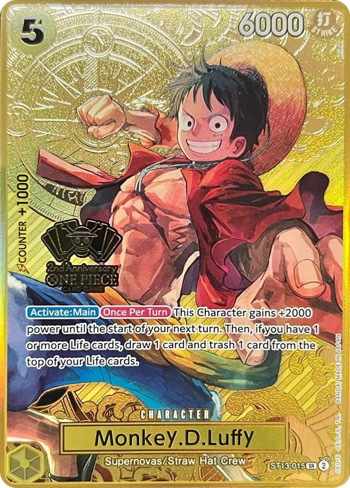 Monkey.D.Luffy (One Piece Japanese Version 2nd Anniversary Set) - One Piece Promotion Cards (OP-PR) LP