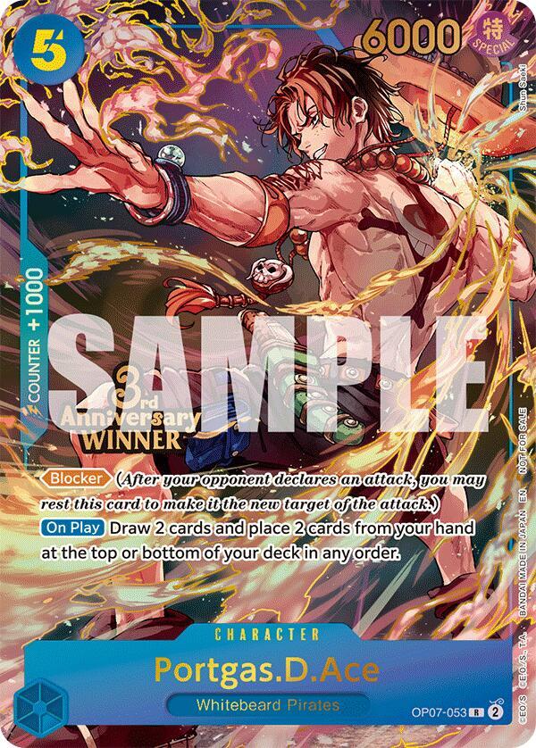 Portgas.D.Ace - OP07-053 (3rd Anniversary Winner) - One Piece Promotion Cards (OP-PR)