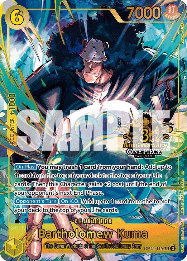 Bartholomew Kuma (Japanese Version 3rd Anniversary Set) - One Piece Promotion Cards (OP-PR)