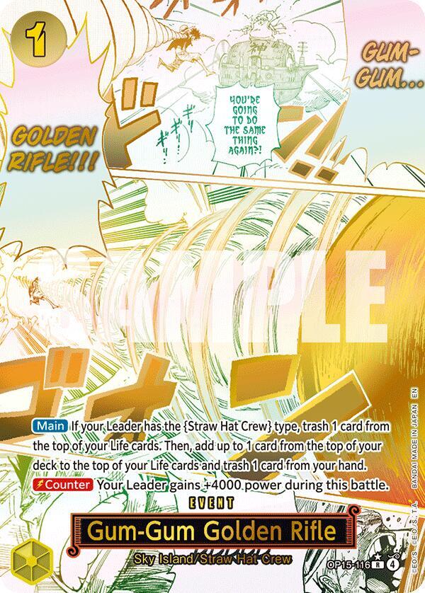 Gum-Gum Golden Rifle (Parallel) - Adventure on Kami's Island (OP15-EB04) NM