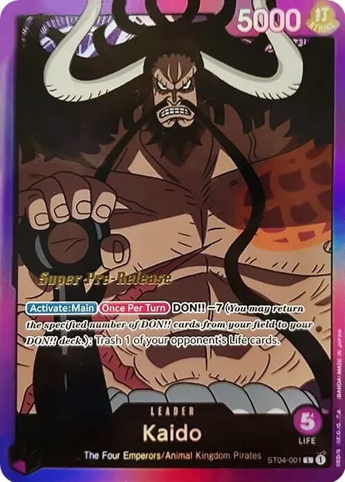 Kaido (001) - Super Pre-Release Starter Deck 4: Animal Kingdom Pirates (ST-04 PRE)