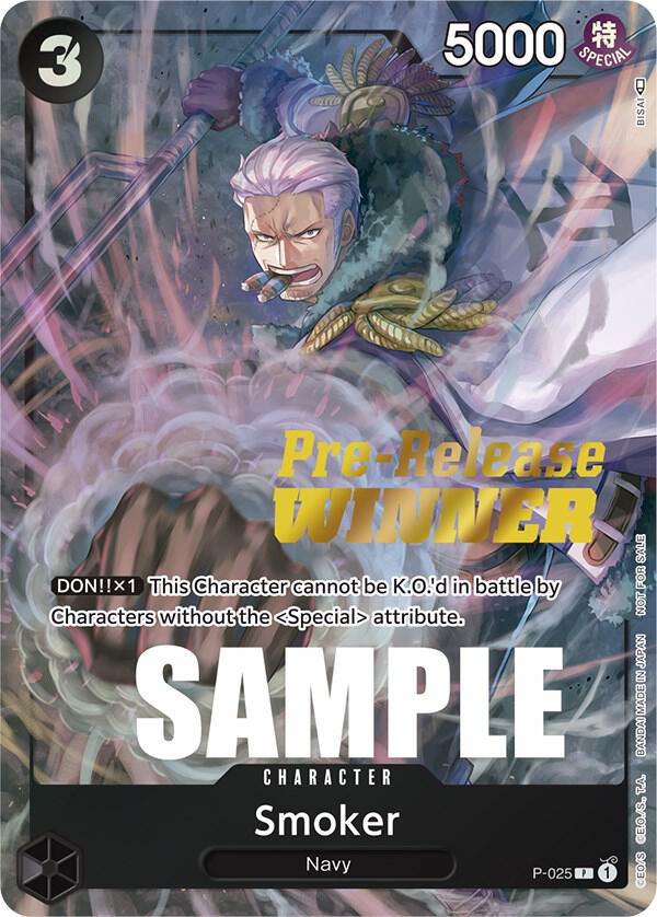 Smoker (Pre-Release) [Winner] - One Piece Promotion Cards (OP-PR) SEALED