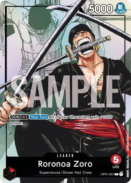 Roronoa Zoro - OP01-001 (Alternate Art) - One Piece Promotion Cards (OP-PR) LP