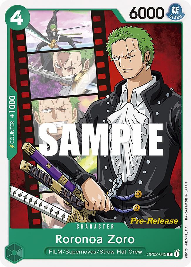 Roronoa Zoro - Paramount War Pre-Release Cards (OP02 PRE)