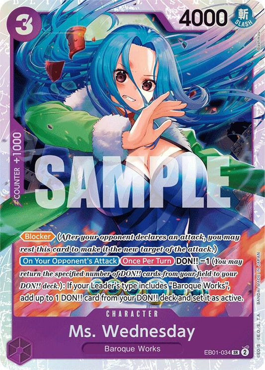 Ms. Wednesday (Super Rare) - Extra Booster: Memorial Collection (EB-01)