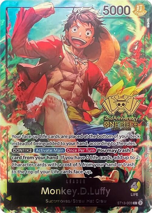 Monkey.D.Luffy (2nd Anniversary Tournament) - One Piece Promotion Cards (OP-PR) LP