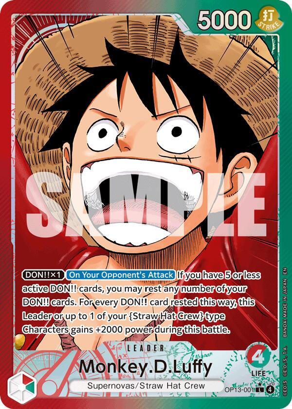 Monkey.D.Luffy (Leader) - Carrying On His Will (OP13) NM