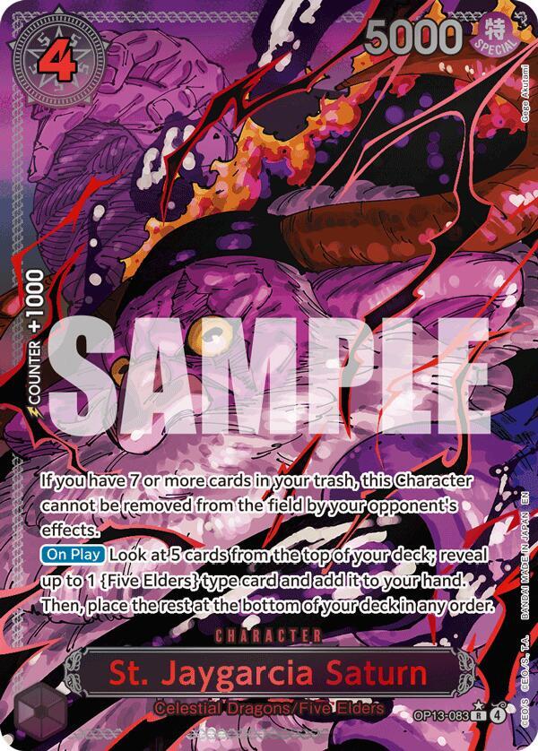 Lot of (5) One Piece English OP13 Five Elders Demon God Pack Set