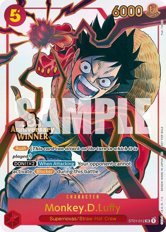 Monkey.D.Luffy - ST01-012 (3rd Anniversary Winner) - One Piece Promotion Cards (OP-PR)
