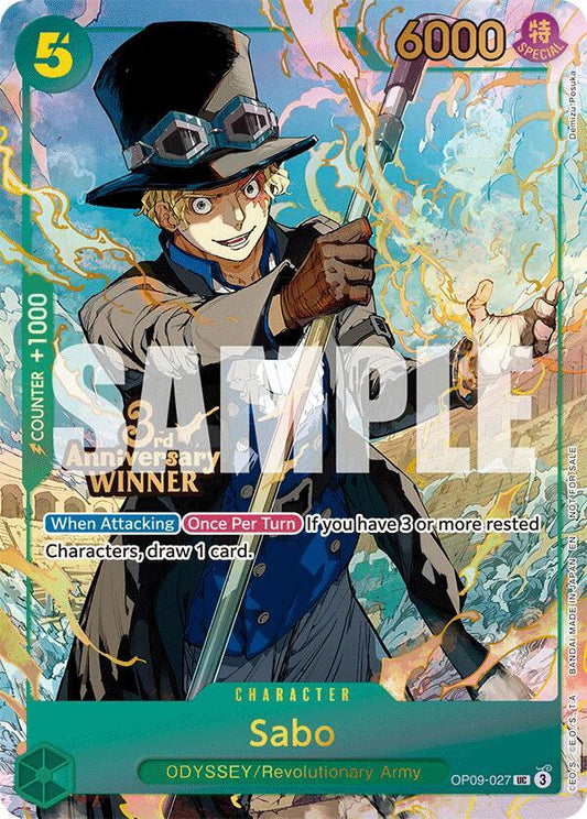 Sabo - OP09-027 (3rd Anniversary Winner) - One Piece Promotion Cards (OP-PR)