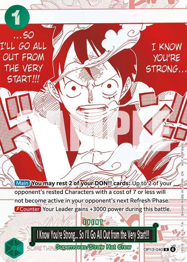 I Know You're Strong... So I'll Go All Out from the Very Start!!! (3rd Anniversary Treasure Campaign Pack) - One Piece Promotion Cards (OP-PR)