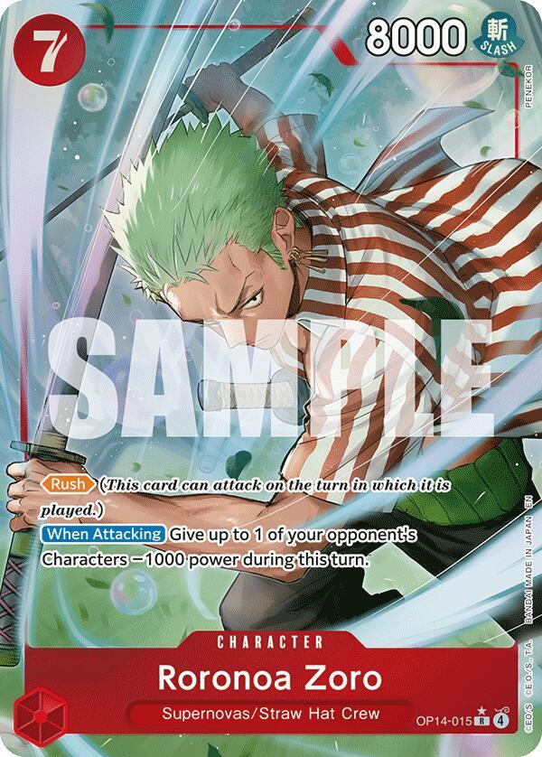 Roronoa Zoro - OP14-015 (Parallel) - The Azure Sea's Seven (OP14)