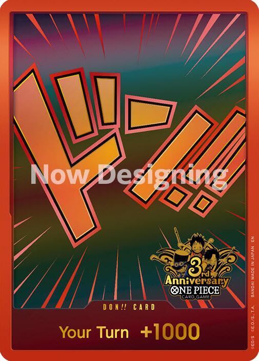 DON!! Card (Japanese Version 3rd Anniversary Set) - One Piece Promotion Cards (OP-PR) Set of 10