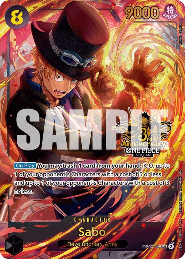Sabo (Japanese Version 3rd Anniversary Set) - One Piece Promotion Cards (OP-PR)