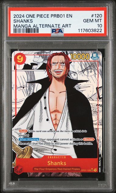2024 ONE PIECE PRB01-PREMIUM BOOSTER -ONE PIECE CARD THE BEST- #120 SHANKS MANGA ALTERNATE ART