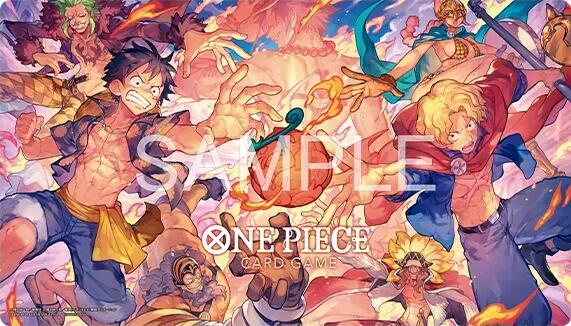 One Piece Card Game: Official Playmat and Promo - Flame-Flame Fruit Coliseum Edition - Bandai Playmats SEALED
