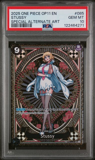 2025 ONE PIECE OP11-A FIST OF DIVINE SPEED #085 STUSSY SPECIAL ALTERNATE ART