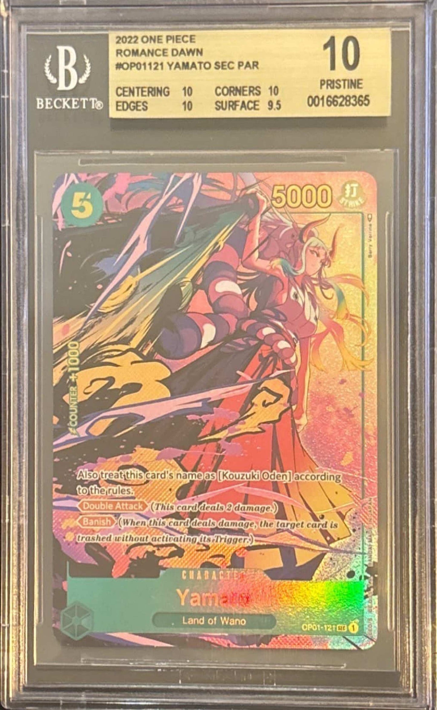 2022 One Piece Yamato OP01 Alt Art BGS 10