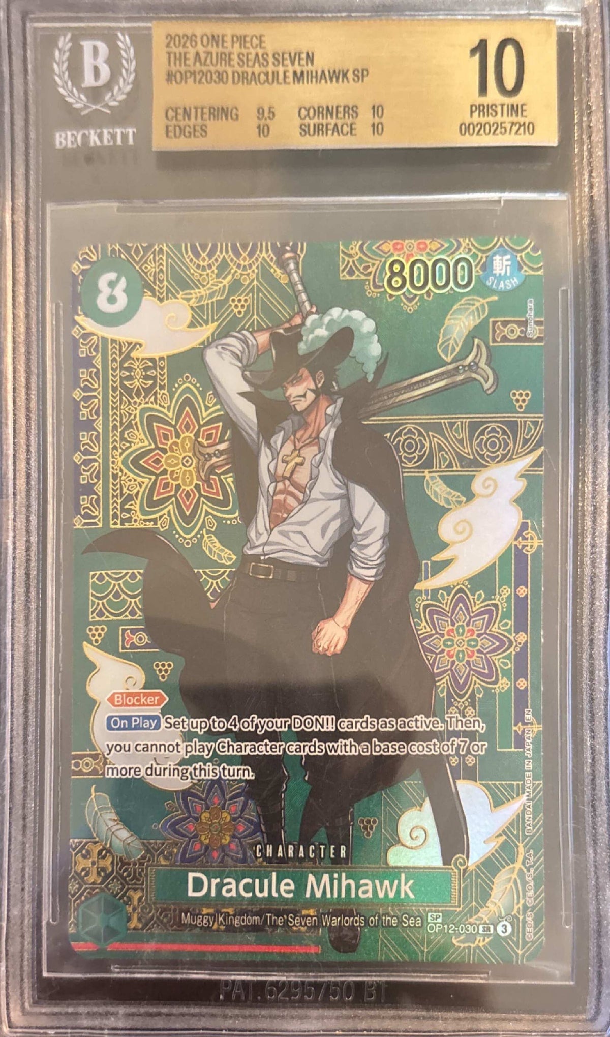Dracule Mihawk - OP12-030 (SP) OP12-030 The Azure Sea's Seven Foil BGS 10