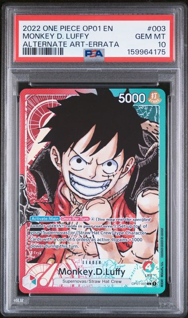 2022 ONE PIECE OP01-ROMANCE DAWN #003 MONKEY D. LUFFY ALTERNATE ART-ERRATA