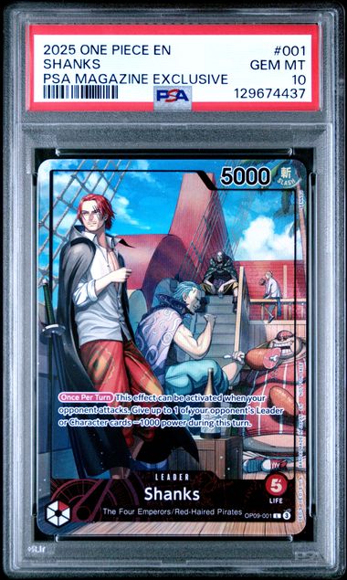 2025 ONE PIECE PROMOS #001 SHANKS PSA MAGAZINE EXCLUSIVE