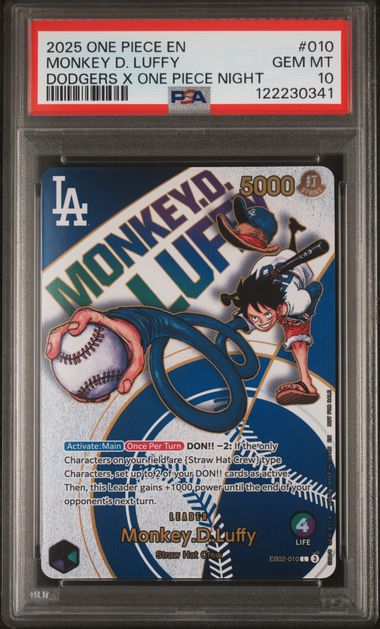 2025 ONE PIECE PROMOS #010 MONKEY D. LUFFY DODGERS X ONE PIECE NIGHT