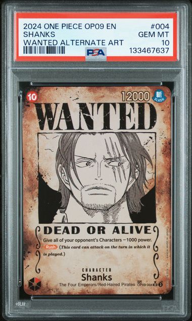 2024 ONE PIECE OP09-EMPERORS IN THE NEW WORLD #004 SHANKS WANTED ALTERNATE ART