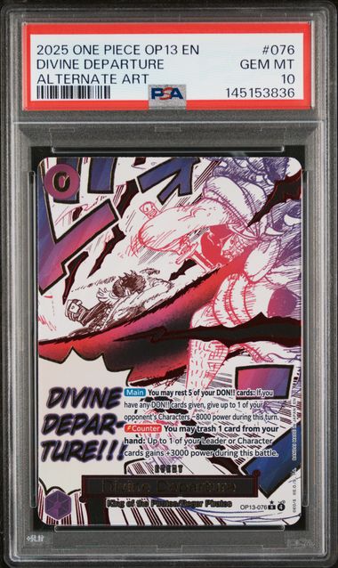 2025 ONE PIECE OP13-CARRYING ON HIS WILL #076 DIVINE DEPARTURE ALTERNATE ART