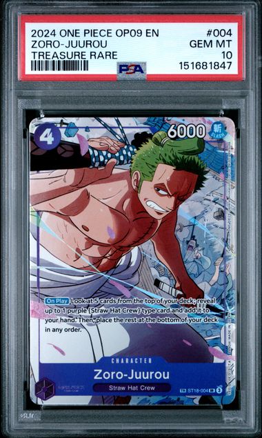 2024 ONE PIECE OP09-EMPERORS IN THE NEW WORLD #004 ZORO-JUUROU TREASURE RARE