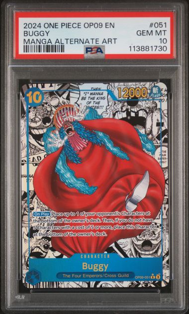 2024 ONE PIECE OP09-EMPERORS IN THE NEW WORLD #051 BUGGY MANGA ALTERNATE ART