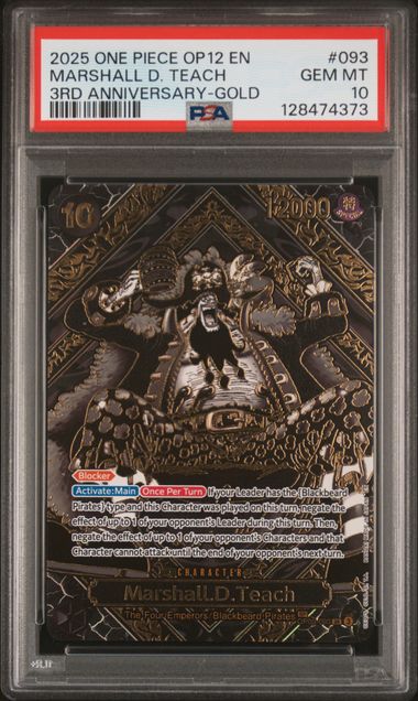 2025 ONE PIECE OP12-LEGACY OF THE MASTER #093 MARSHALL D. TEACH 3RD ANNIVERSARY-GOLD