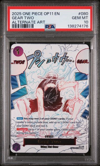 2025 ONE PIECE OP11-A FIST OF DIVINE SPEED #080 GEAR TWO ALTERNATE ART