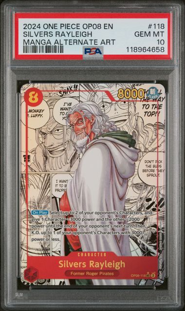 2024 ONE PIECE OP08-TWO LEGENDS #118 SILVERS RAYLEIGH MANGA ALTERNATE ART